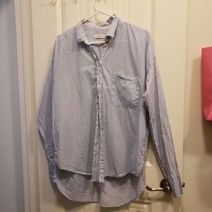 Oversize stripe button down
